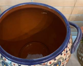 #221 Mexican Painted Pot w/lid - ceramic - 13" Tall $20.00