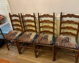 #5 4 latter back chairs with rushing seat $100.00