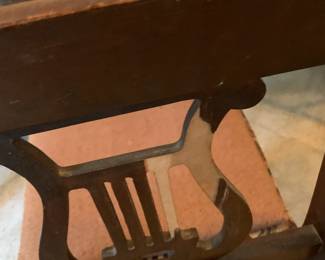 #305 Duncan Phyffe Drop-Leaf Table w/2 Harp Back Chairs - 36x21-56x29 (as is chairs) $75.00