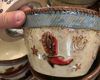 #266 Canyon Ranch Collection 30 pc. Mixed Set w/longhorn motiff - square design $80.00
