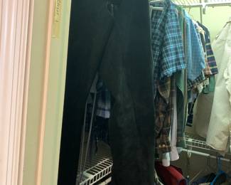 #227 Whittmann Black Suede Fringe Chaps - Size Small Ladies $35.00