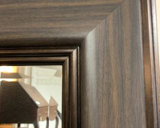 #160 black wood bevel mirror 32x67 $75.00