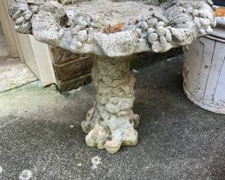 #206 Concrete Bird Feeder w/grapes on side - 15x15 $30.00