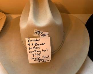 #287 Resisto 4X Beaver Felted Cowboy Hat 7 3/8" George Strait Design $40.00