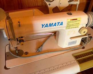 #348 Misc. - Barn Yamata Commercial Sewing Machine (for leather on a Metal Table - 47x21x32) $400.00