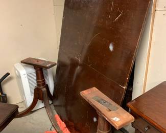 #122 as is table 40x62x32 with 2 legs detached and 5 chairs $150.00