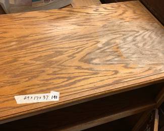 #141 2 glass door 1 drawer cabinet 29x17x37 $35.00