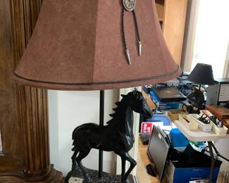 #43 horse lamp with shade 30 tall $50.00
