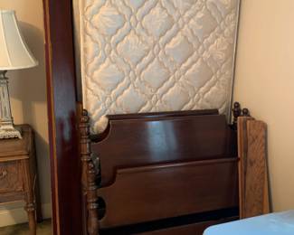 #302 Wood Pair of Twin Bed Frames w/rails $150.00
#303 Beautyrest Twin Mattress/Boxsprings $50.00