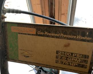 #101 general gas pressure washer $45.00