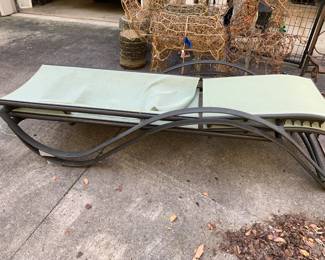#201 Set of 2 (as is Fabric ) Chaise Lounge Chairs $30.00