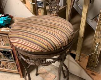 #119 stool metal 34 tall swivel seat $25.00