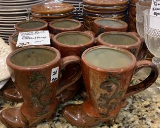 #267 Canyon Ranch Collection of 8 Coffee Mug Boots $20.00