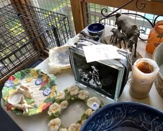 #365 deck glass block with black painted cowboy $25.00