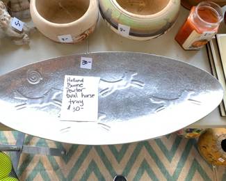 #363 deck Holland boone Pewter oval horse tray $30.00
