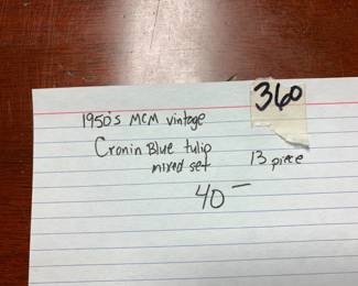 #360 Cromint - Blue Tulip Mixed set - 13 pc $40.00