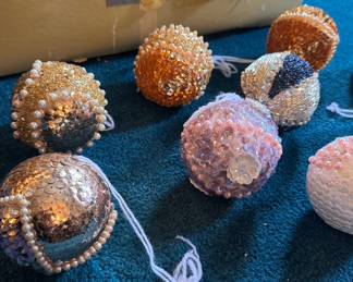 Hand-made Christmas balls - 35-40 all different designs.