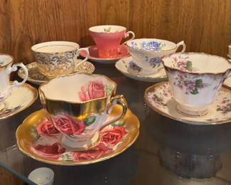English bone china tea cups and saucers.