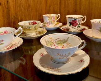 English bone china tea cups and saucers.