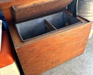 vintage wooden ice chest