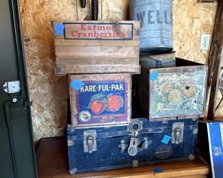 Wooden boxes, cedar chest, coo coo clock