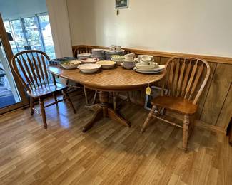 oak dining table with 4 chairs