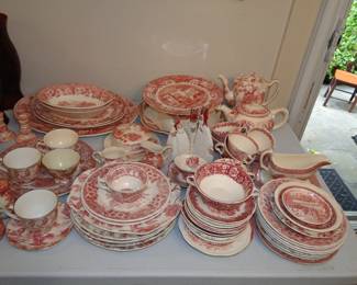 Pink & White Transferware - Vintage and Newer