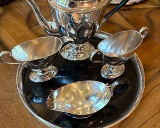 English tea set with tray