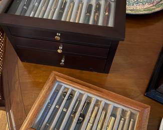 Horchow pin case along with fountain pens by: Watermark, Schaefer, Ted Larus - Paris, Fendi