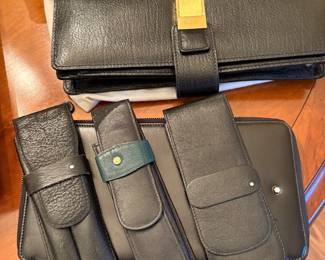 Mont Blanc wallet in Mont Blanc pen Also shown Bally clutch for men
