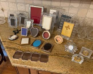 Waterford picture frames, small, -plated frames