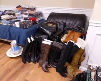 Women's boots & bags, club chair