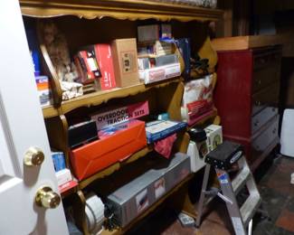 LOADED garage & basement!! Tons of power & hand tools, furniture and all kinds of things!! (Hutch top for buffet cabinet)