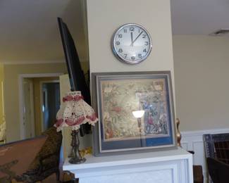Wall clock, framed picture
