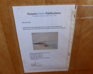 Framed artwork from 1939 signed by George Henri Manzana Pissarro with authenticity