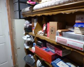 LOADED garage & basement!! Tons of power & hand tools, furniture and all kinds of things!! (Hutch top for buffet cabinet)