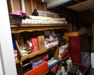 LOADED garage & basement!! Tons of power & hand tools, and all kinds of things!! (Hutch top for buffet cabinet)