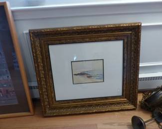 Framed artwork from 1939 signed by George Henri Manzana Pissarro with authenticity
