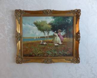 Oil painting signed by Joan Giralt Lerin