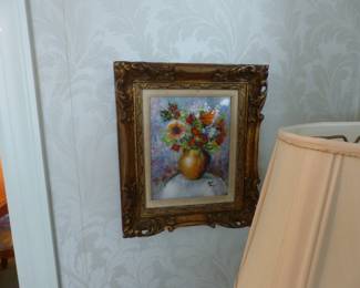 Enamel on copper painting signed by David Karp