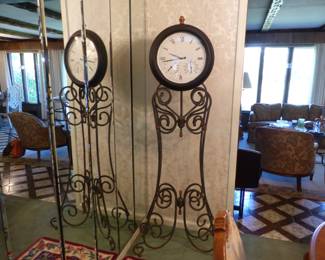 Wrought iron standing tall clock