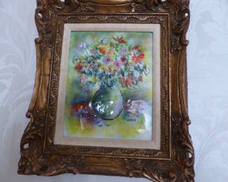 Enamel on copper paintings signed by David Karp