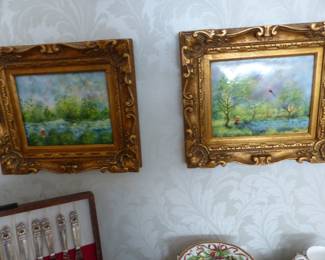 Enamel on copper paintings signed by David Karp
