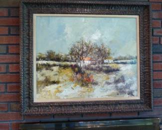 Oil painting signed by Manuel Monton Brunel
