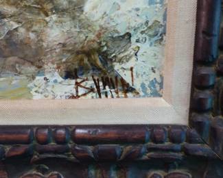 Oil painting signed by Manuel Monton Brunel