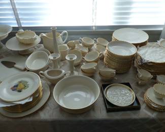 Everything on table is Lenox including Lenox Laurent dinnerware set, Lenox fruit plates & Lenox serving pieces 