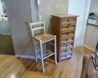 Bar stool, lingerie chest