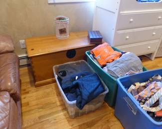 Maple trunk, clothing, men's ties including designer labels