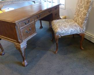 Chippendale style desk & desk chair