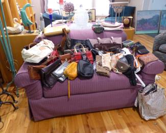 Handbags including designer labels